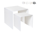 Set 2 tavolini da salotto moderni in plexiglass trasparente 80'S Promozione