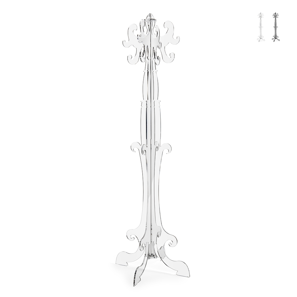 Appendiabiti da terra di design in plexiglass trasparente moderno Thone Promozione Appendiabiti da terra di design in plexiglass trasparente moderno Thone Promozione