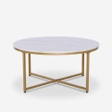 Tavolino da salotto moderno rotondo 90cm in metallo effetto marmo Sulley+ Prezzo
