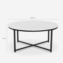 Tavolino da salotto moderno rotondo 90cm in metallo effetto marmo Sulley+ Acquisto