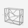 Consolle da ingresso design moderno 100x40x78cm con piano in vetro Kevin 