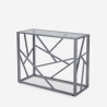Consolle da ingresso design moderno 100x40x78cm con piano in vetro Kevin Stock