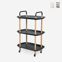 Carrello cucina portavivande di design con ruote 3 ripiani Wala Plus Promozione