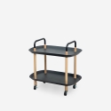 Carrello portavivande moderno con ruote 2 ripiani bianco nero Wala Saldi