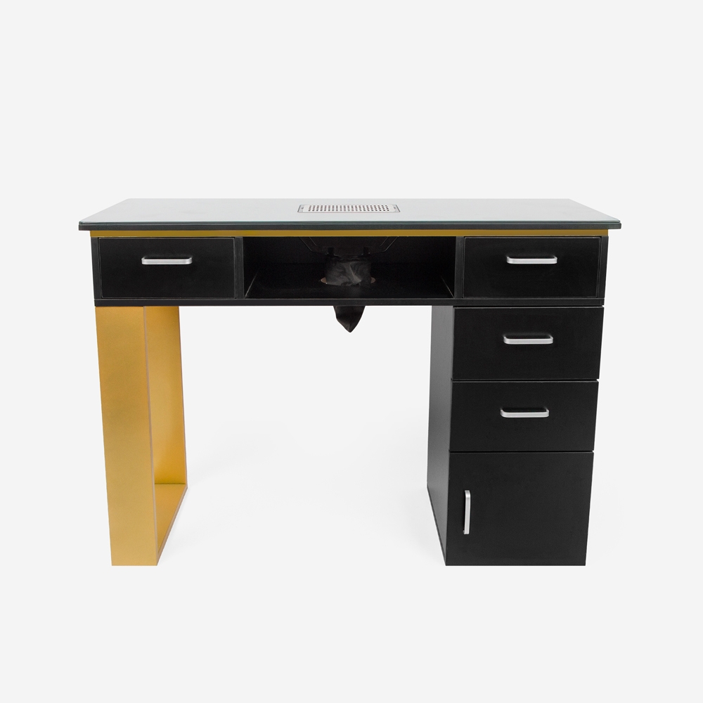 Table manucure esthéticienne noir aspirateur plateau en verre Glamos Promotion Table manucure esthéticienne noir aspirateur plateau en verre Glamos Promotion