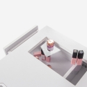 Tavolo da manicure bianco con aspiratore 3 cassetti e gambe dorate Skait Scelta