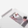 Tavolo da manicure bianco con aspiratore 3 cassetti e gambe dorate Skait Scelta