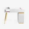 Table manucure blanche aspirateur 3 tiroirs et pieds dorés Skait Catalogue