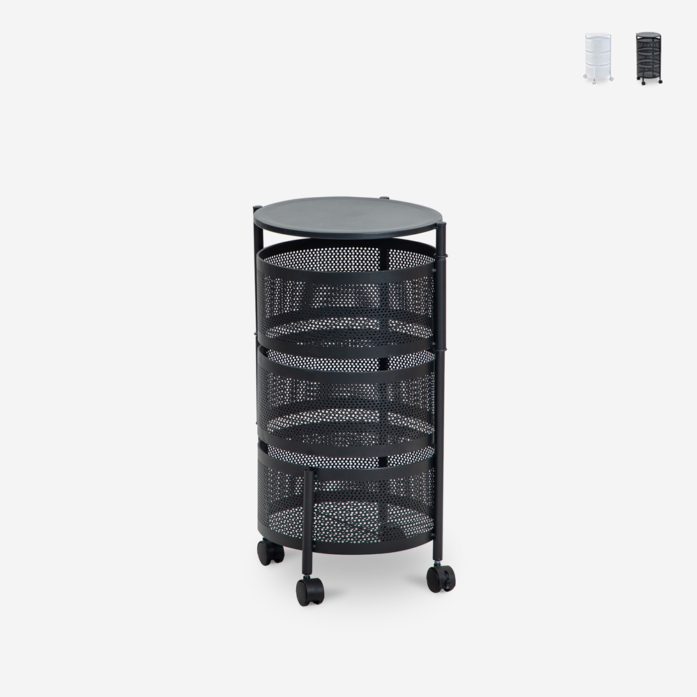 Carrello portafrutta cucina moderno con ruote 3 cestelli girevoli Rodin M Promozione Carrello portafrutta cucina moderno con ruote 3 cestelli girevoli Rodin M Promozione