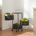 Carrello portafrutta cucina moderno con ruote 3 cestelli girevoli Rodin M Vendita