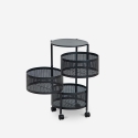 Carrello portafrutta cucina moderno con ruote 3 cestelli girevoli Rodin M Saldi