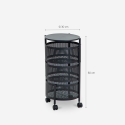 Carrello portafrutta cucina moderno con ruote 3 cestelli girevoli Rodin M Scelta