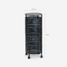 Carrello cucina portafrutta e verdura 4 cestelli girevoli moderno Rodin L Modello