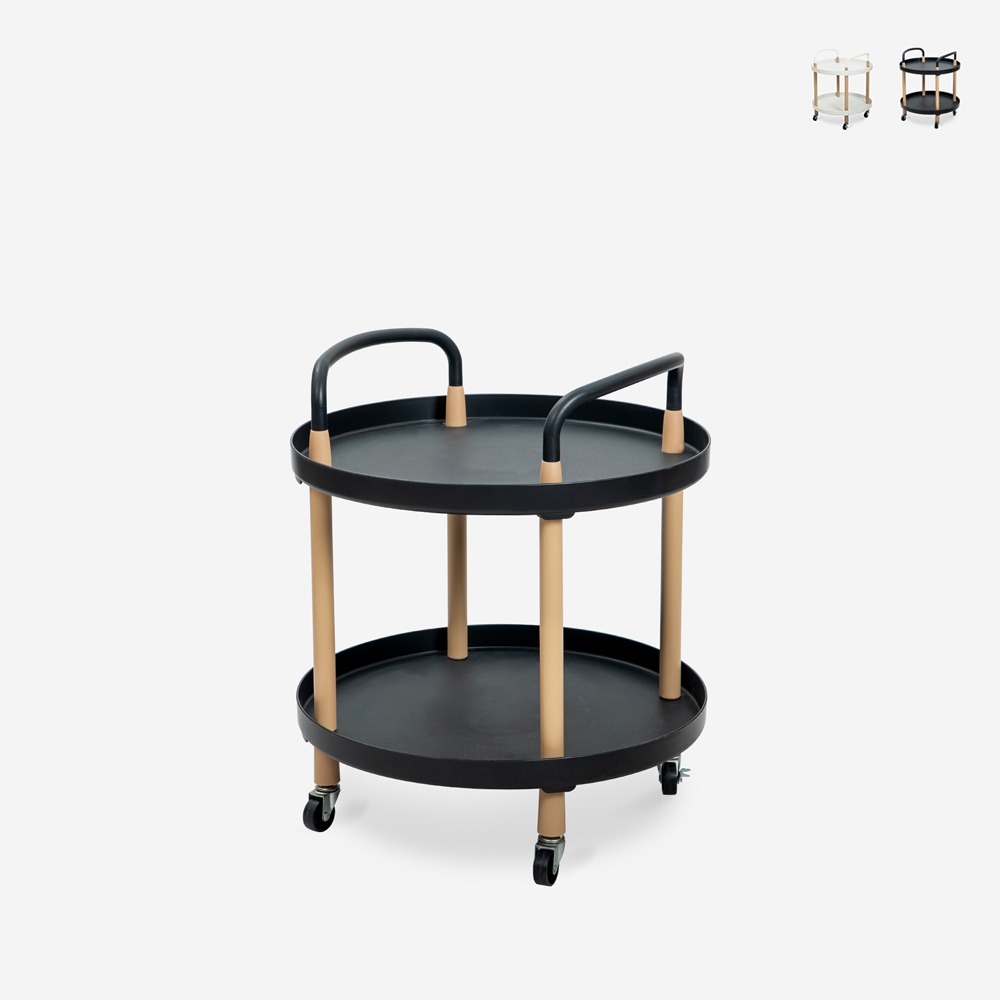 Carrello portavivande design nordico scandinavo rotondo con ruote Biky Promozione Carrello portavivande design nordico scandinavo rotondo con ruote Biky Promozione