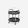 Carrello portavivande design nordico scandinavo rotondo con ruote Biky Stock