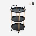 Carrello portavivande rotondo 3 ripiani design nordico ruote Biky Plus Promozione