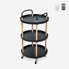 Carrello portavivande rotondo 3 ripiani design nordico ruote Biky Plus Promozione