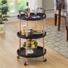 Carrello portavivande rotondo 3 ripiani design nordico ruote Biky Plus Vendita