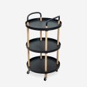 Carrello portavivande rotondo 3 ripiani design nordico ruote Biky Plus Offerta