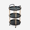 Carrello portavivande rotondo 3 ripiani design nordico ruote Biky Plus Offerta