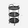 Carrello portavivande rotondo 3 ripiani design nordico ruote Biky Plus Stock