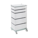 Cassettiera con ruote da ufficio moderna 5 cassetti e ripiano in vetro Easy 5/C Promozione
