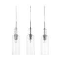 Lampadario a sospensione moderno con 3 luci trasparente h110 cm Tin Promozione