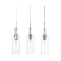 Lampadario a sospensione moderno con 3 luci trasparente h110 cm Tin Promozione