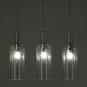Lampadario a sospensione moderno con 3 luci trasparente h110 cm Tin Offerta