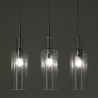 Lampadario a sospensione moderno con 3 luci trasparente h110 cm Tin Offerta