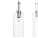 Lampadario a sospensione moderno con 3 luci trasparente h110 cm Tin Saldi