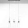 Lampadario a sospensione moderno con 3 luci trasparente h110 cm Tin Sconti
