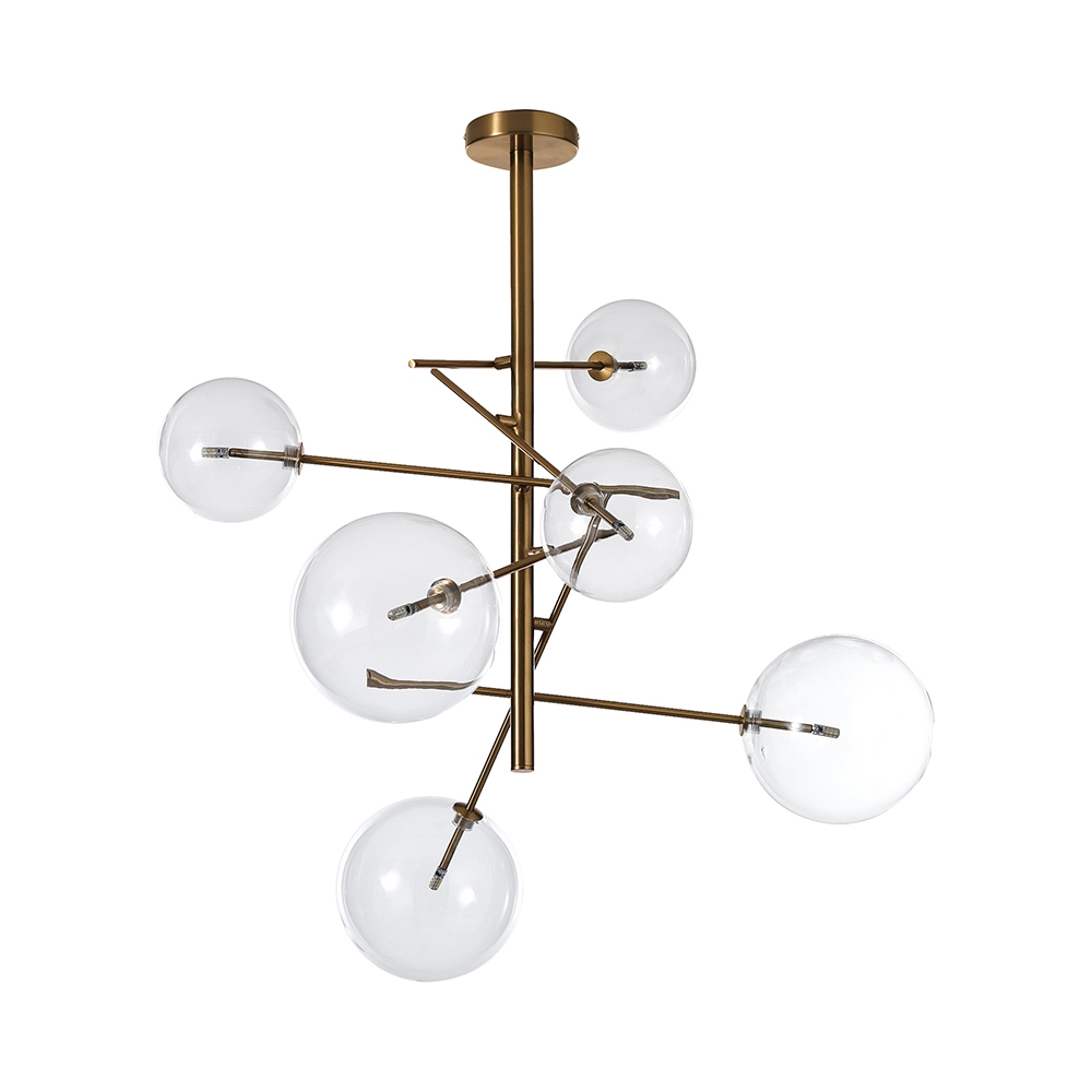 Lampadario da soffitto con 6 luci in metallo e vetro Andromeda Promozione Lampadario da soffitto con 6 luci in metallo e vetro Andromeda Promozione