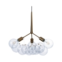 Lampadario a sospensione moderno con cavo regolabile e sfere trasparenti Anne Promozione
