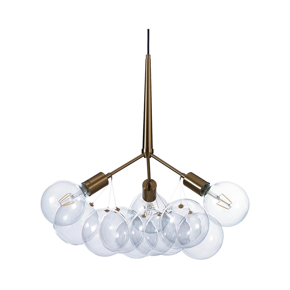 Hängelampe modern mit verstellbarem Kabel und durchsichtigen Kugeln Anne Aktion Hängelampe modern mit verstellbarem Kabel und durchsichtigen Kugeln Anne Aktion