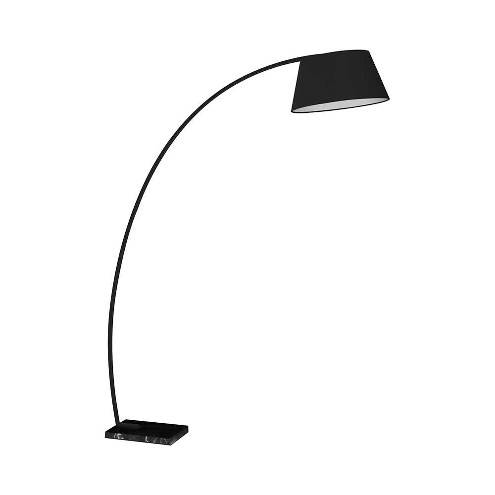 Lampada da terra ad arco in metallo nero con base in marmo h205 cm Stelo Promozione Lampada da terra ad arco in metallo nero con base in marmo h205 cm Stelo Promozione
