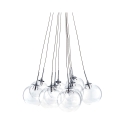 Lampadario a sospensione moderno con 10 luci e sfere trasparenti Bubbles Promozione