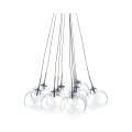 Lampadario a sospensione moderno con 10 luci e sfere trasparenti Bubbles Promozione