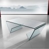 Tavolino da salotto in vetro 110x55cm con vano portariviste Pyramid Vendita