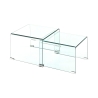 Set 2 tavolini da salotto in vetro trasparente design curvato San Promozione
