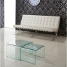 Set 2 tavolini da salotto in vetro trasparente design curvato San Vendita