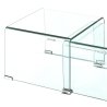 Set 2 tavolini da salotto in vetro trasparente design curvato San Offerta