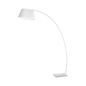 Lampada da terra ad arco in metallo bianco con base in marmo h160 cm Moines Promozione