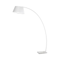 Lampada da terra ad arco in metallo bianco con base in marmo h160 cm Moines Promozione