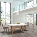 Lampada da terra ad arco in metallo bianco con base in marmo h160 cm Moines Vendita