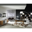 Lampada da terra ad arco in metallo bianco con base in marmo h160 cm Moines Saldi