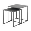 Set 2 tavolini da salotto quadrati in metallo grigio antracite Omaha Promozione