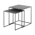 Set 2 tavolini da salotto quadrati in metallo grigio antracite Omaha Promozione