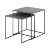 Set 2 tavolini da salotto quadrati in metallo grigio antracite Omaha Promozione