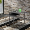 Set 2 tavolini da salotto quadrati in metallo grigio antracite Omaha Vendita
